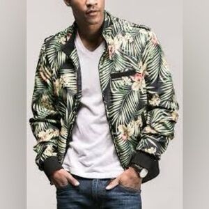 Members Only Rare Pattern Tropical Windbreaker Light Jacket Size Small